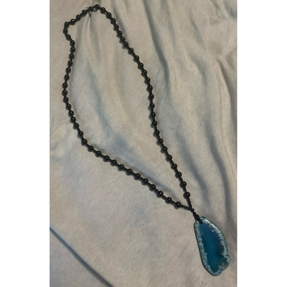 NEW Blue Agate Slice Necklace